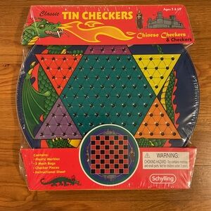 NEW SEALED Schylling Classic Tin Chinese Checkers and Checkers - NWT